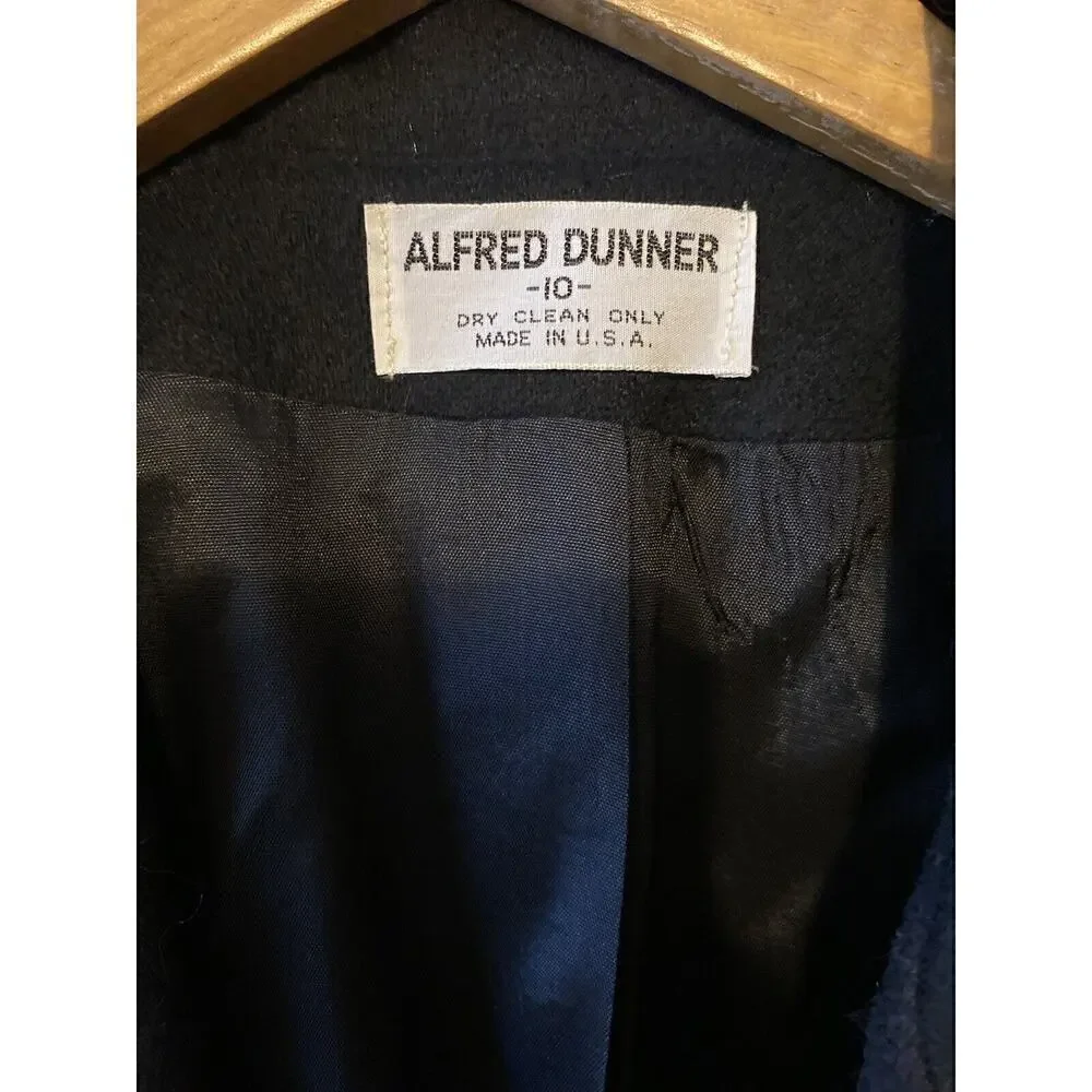 Alfred Dunner 100% Wool Black 1-Button Blazer Style Pea Coat Women's